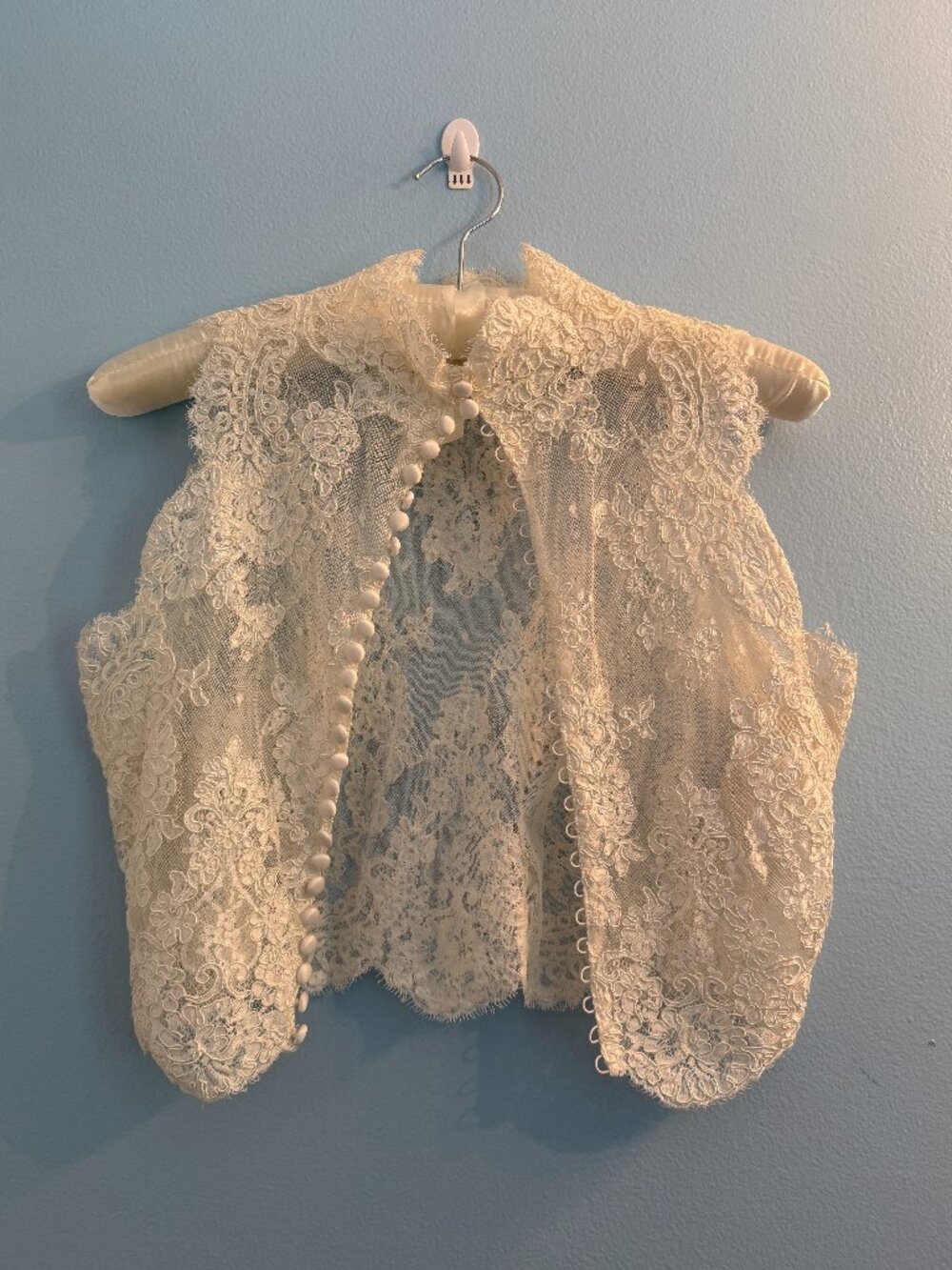 Vintage-Styled Floral Lace Wedding Bolero Vest Summer Wedding Size S